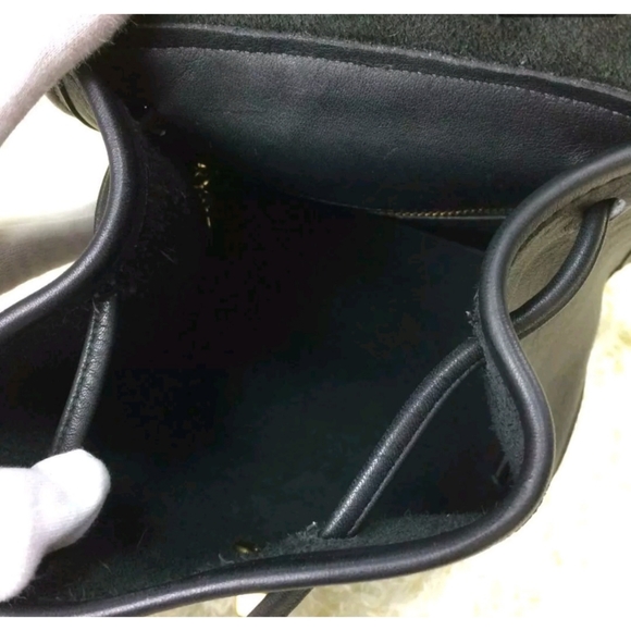 Coach 9791 Vintage Black Leather Daypack Rucksack 90's Backpack - Picture 3 of 9